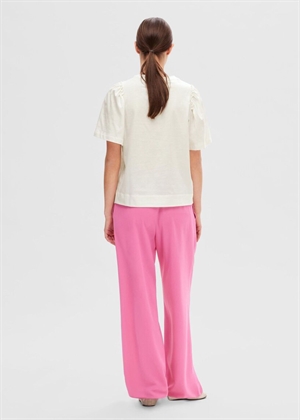 Penelope 2/4 ruffle tee Snow White Selected Femme 